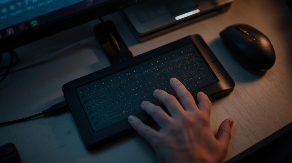 Braille ekran kullananlar için ses ve dokunma birleşimi hız kazandırıyor.