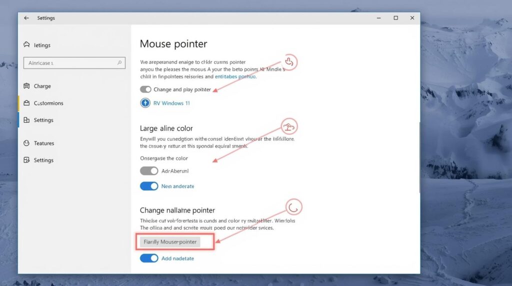 Fare işaretçisini büyütüp renklendirerek daha kolay takip edebilirsiniz.