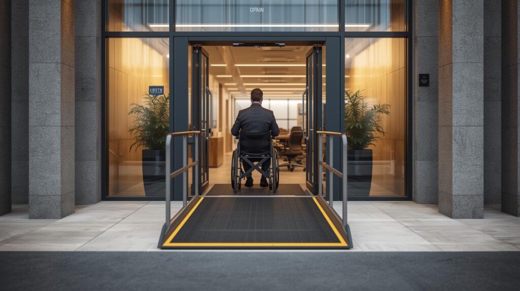 İş yerine rahat giriş anı.