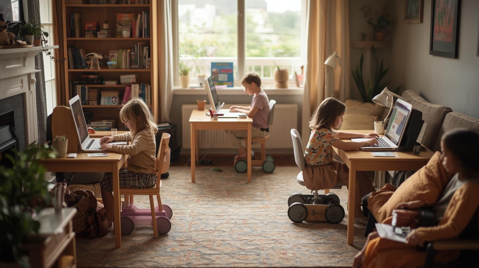 Özel ihtiyaçlara uygun materyallerle desteklenen evde eğitim ortamı