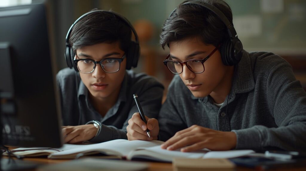 Sesli kitaplarla rahat öğrenme seansı.