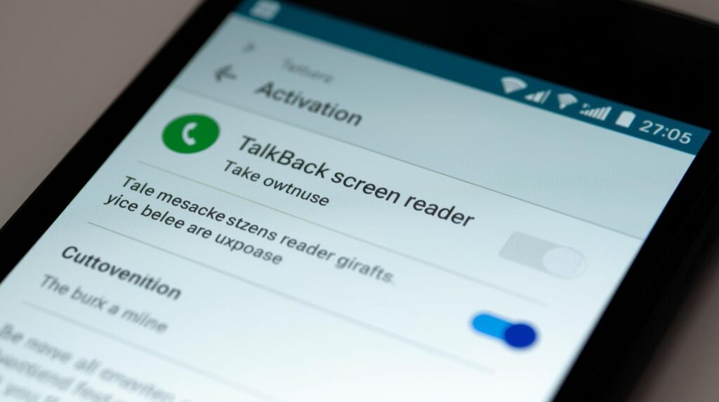 TalkBack özelliğini açma ve ilk kullanım rehberi ekranı